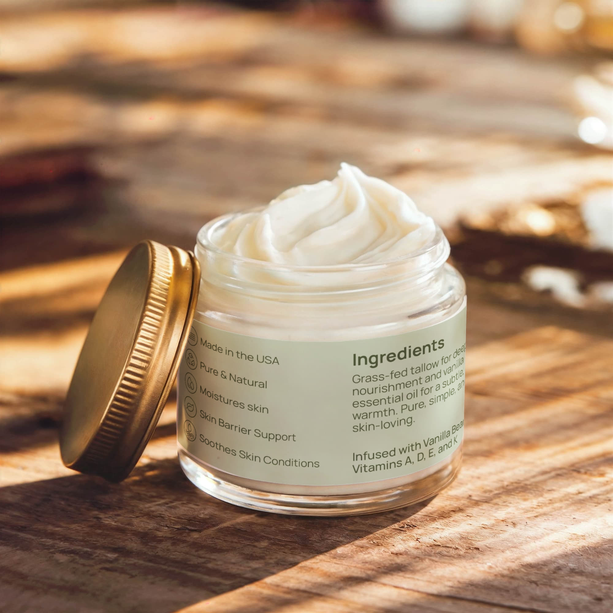 Whipped Grass-Fed Tallow Balm with Vanilla Bean