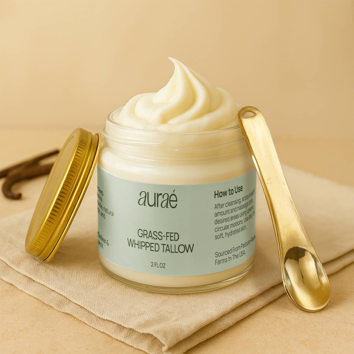 Whipped Grass-Fed Tallow Balm with Vanilla Bean