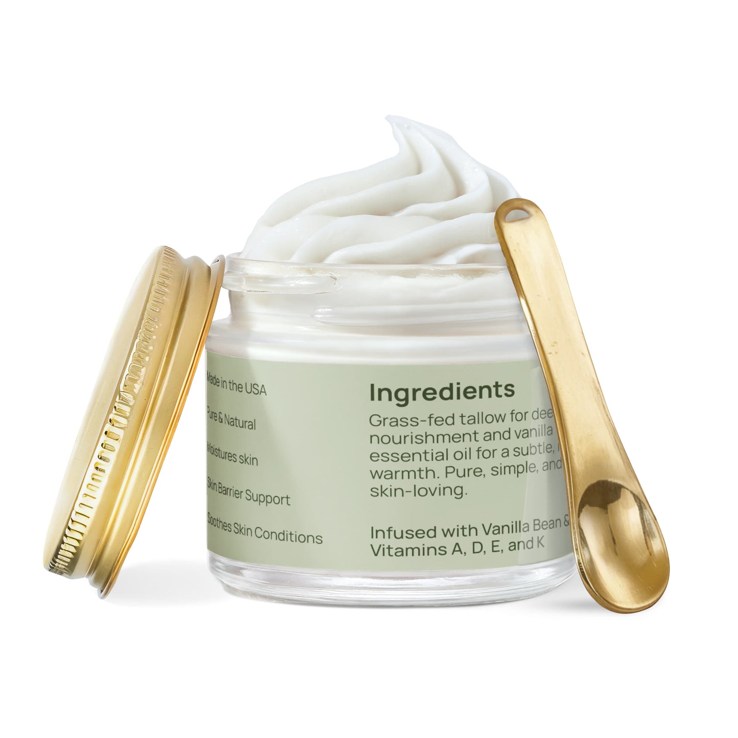 Whipped Grass-Fed Tallow Balm with Vanilla Bean